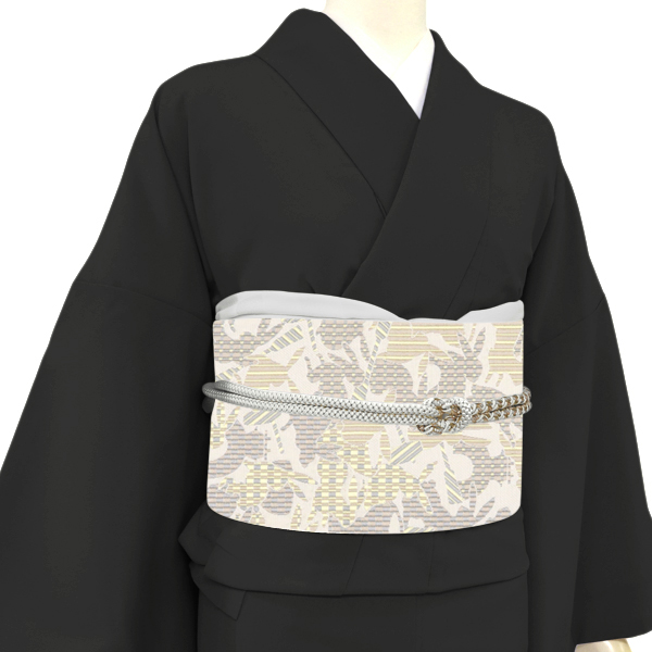 名古屋帯 十日町友禅 秀美 九寸帯 正絹 未仕立て あざみの花 黒 九寸帯 新品 染帯 縮緬  受注生産 和装 着物 No.88-2046