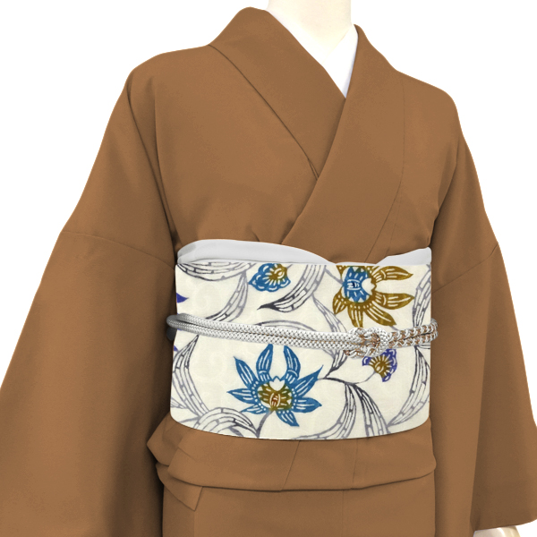 名古屋帯 京紅型 正絹 弥栄織物 仕立て付き 紅型染め 新品 九寸帯 未