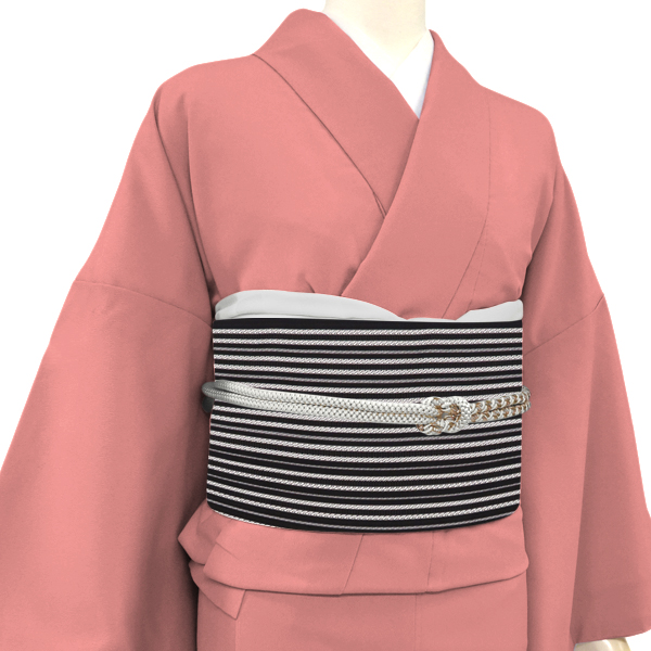 15%クーポンあり 博多帯 黒 名古屋帯 協和織工場 仕立て付き スリー  