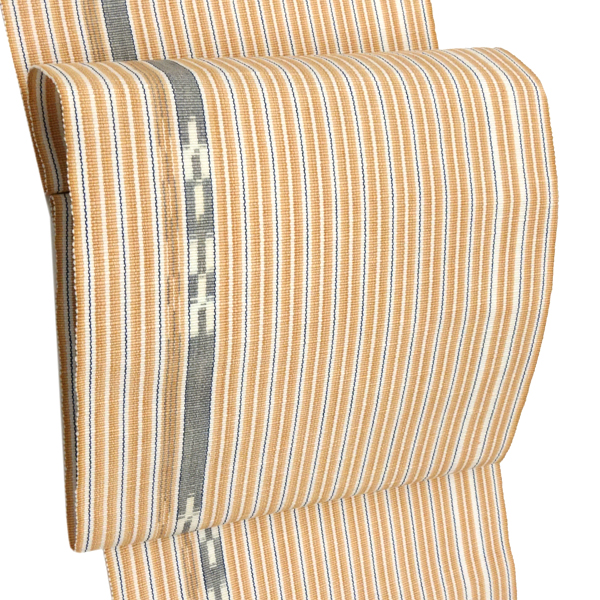 名古屋帯【竹富ミンサー織】 木綿 全通柄 八寸帯 草木染 証紙付 沖縄県