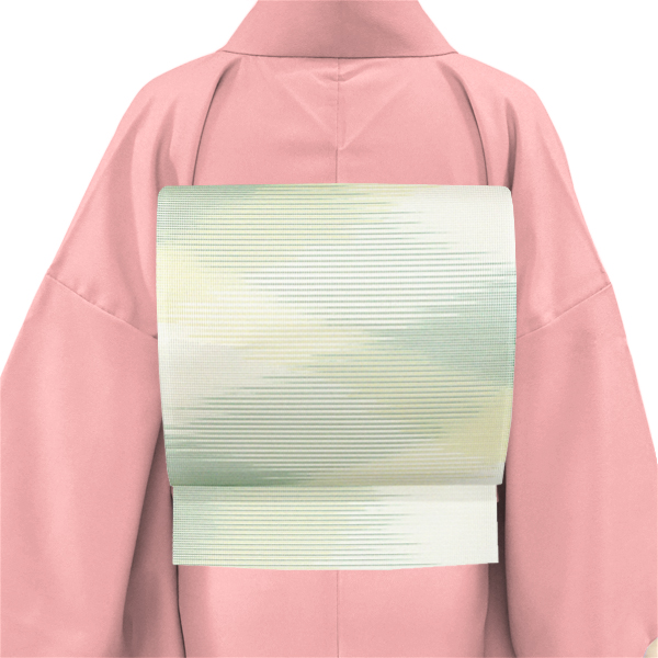 平和屋本店□希少 型絵染染色家・鈴木紀絵 九寸名古屋帯 手描き 絞り