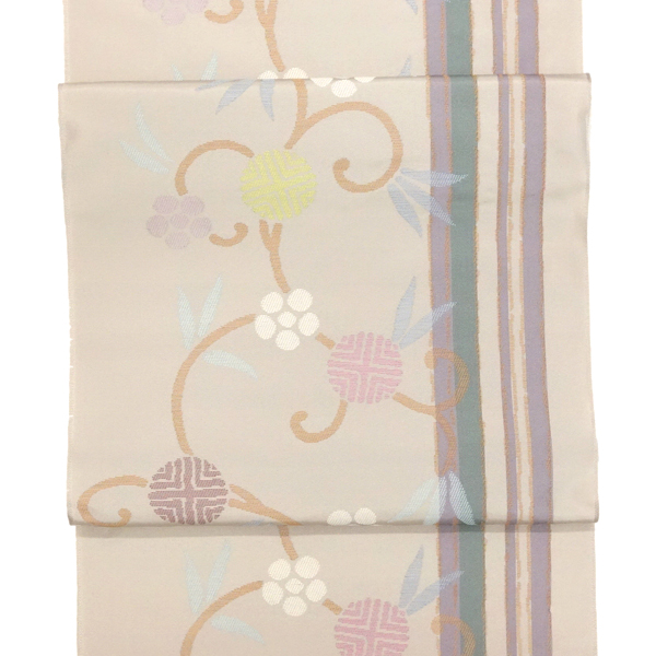 20%OFFセール 帯屋捨松 名古屋帯 灰梅色...の詳細画像1