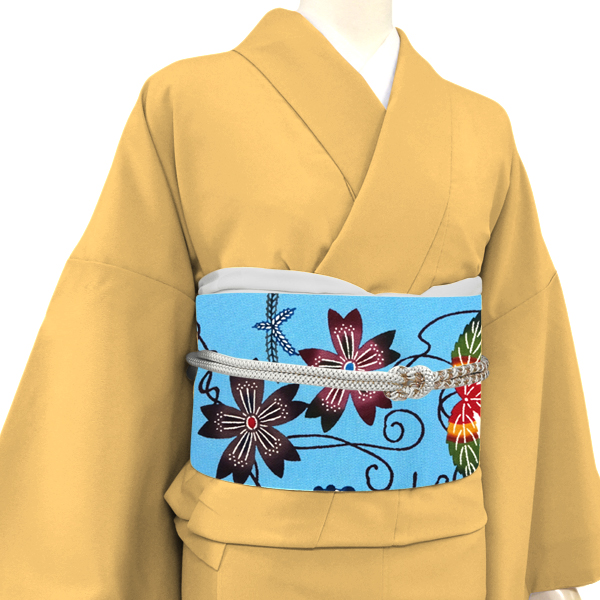 【新品】名古屋帯　城間栄市　本場琉球紅型 城間栄順】 特選本場琉球紅型九寸名古屋帯 ちりめん帯地 ≪お仕立て