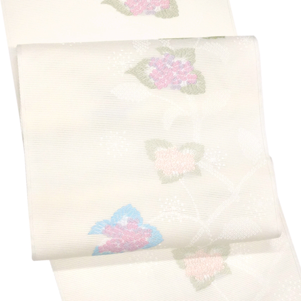 京都 多ち花 夏帯 麻系 九寸名古屋帯 サンドアイボリー 美品 京都 多ち花 夏帯 麻系 九寸名古屋帯 サンドアイボリー 美品