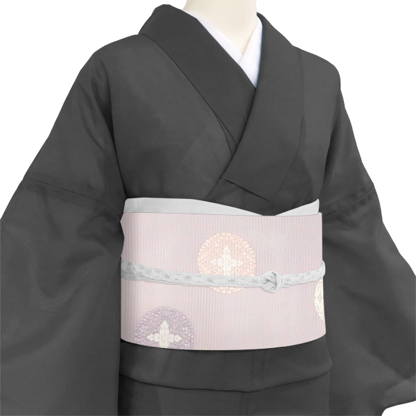 15%OFFセール 佐々木染織 夏絽名古屋帯 紅藤色 赤紫 仕立て付き 八藤の