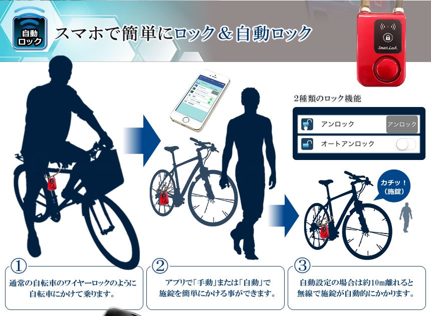 スマホ 開錠 次世代 ワイヤレス アラーム ロック 自動 スマロック 鍵 Iphone Android 防犯 自転車 扉 センサー 盗難 Et Smalock D0808 1a Com Shot 通販 Yahoo ショッピング