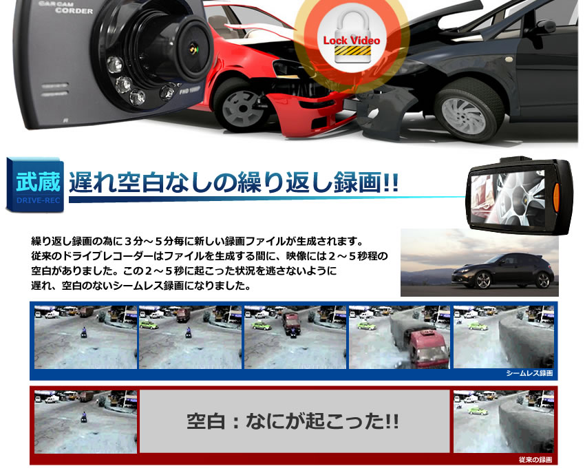 特典あり ドライブレコーダー 武蔵 液晶 いたずら防止機能 高画質 暗視 大好評です 広角 切れ目なし Gセンサー 上書き 車 Et Musashi カー用品
