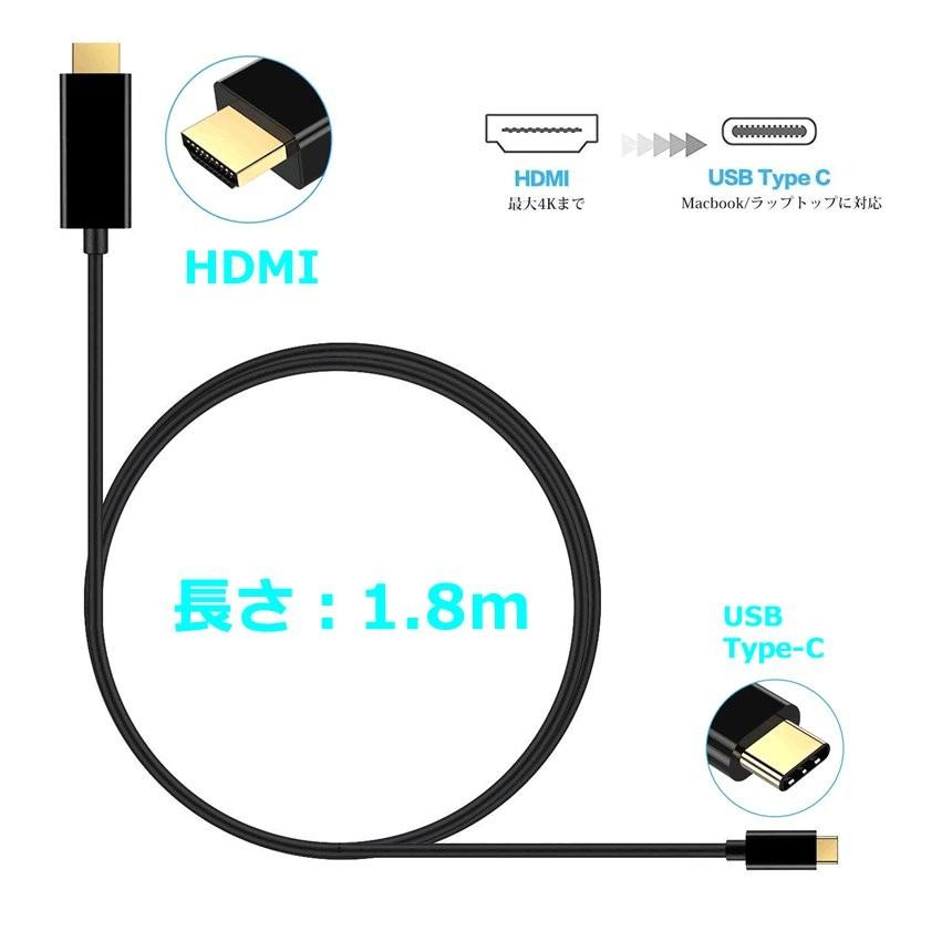 USB C to HDMI 変換ケーブル USB 3.1 Type C to HDMI ケーブル 変換ケーブル 4K 30Hz 1080P画質 音声・映像データサポート  1.8m TAIPUSITOHDMI :f0912-1a:絆ネットワーク 通販 