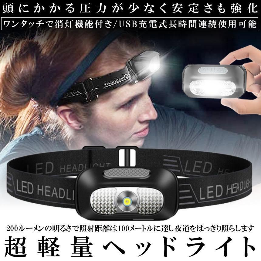 LEDヘッドライト 充電式 キャンプ 釣り 防災 アウトドア 高輝度 H-897