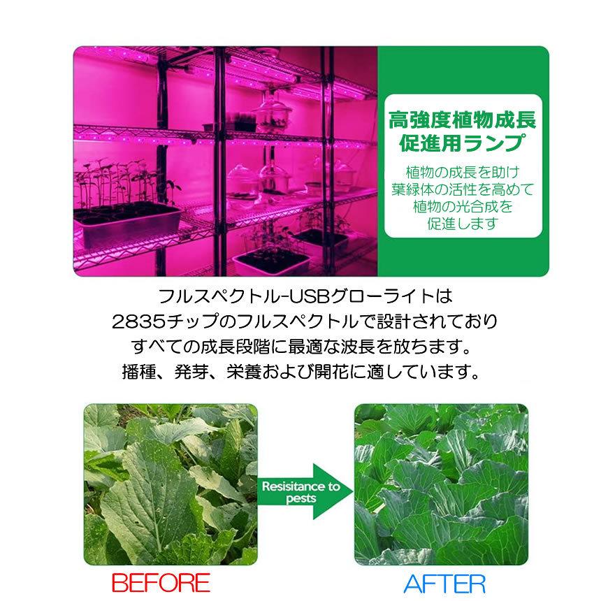 5個セット 植物育成ライト 5m LED植物用 LEDテープライト 植物成長促進 光合成 促進 防水 USB対応 LEDテープ 植物育成ランプ 家庭菜園 室内園芸 野菜 SODATU｜kasimaw｜03