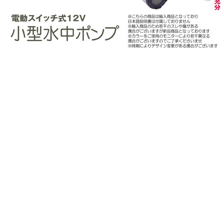 12V小型 水中ポンプ 電動スイッチ式 ワニクリップ クランプ 給油 灯油