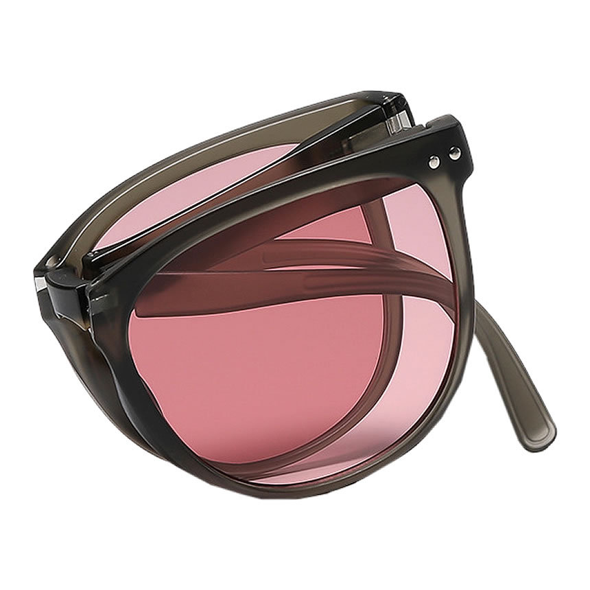 ☆超人気☆サングラス 黒 折りたたみ式 コンパクト めがね UVカット　ピンク