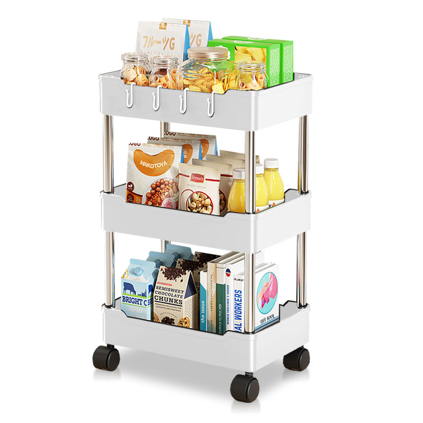 キッチンワゴン キャスター付き 収納ラック 3段 オープンシェルフ 隙間