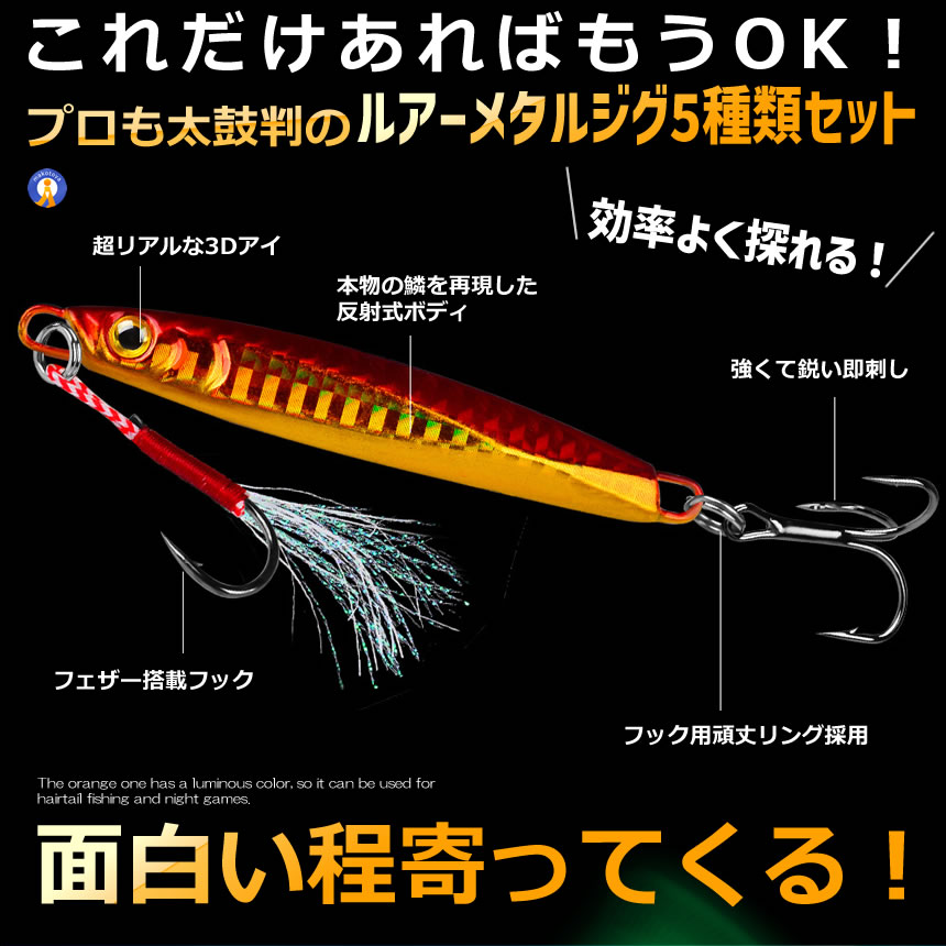 2セット ルアー ジグ 5種類セット リアル ベイト 15g 0.53OZ