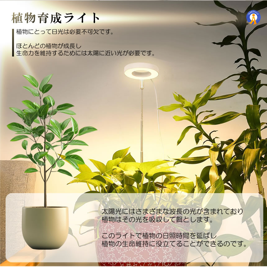 高効率LED植物成長ライト 自動タイミング機能・10段階調光・360°調節可能 Amazon.co.jp: 植物育成ライト 植物ライト LED 8W屋内植栽 クリップ式