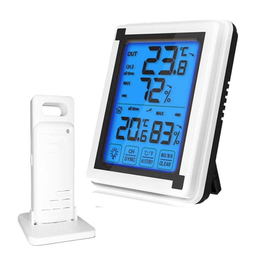 売上 5個セット デジタル温湿度計 子機1個タイプ 外気温度計 ワイヤレス 温度湿度計 室内 室外 三つセンサー 高精度 LCD大画面 バックライト機能付き DEGIHOUS-A
