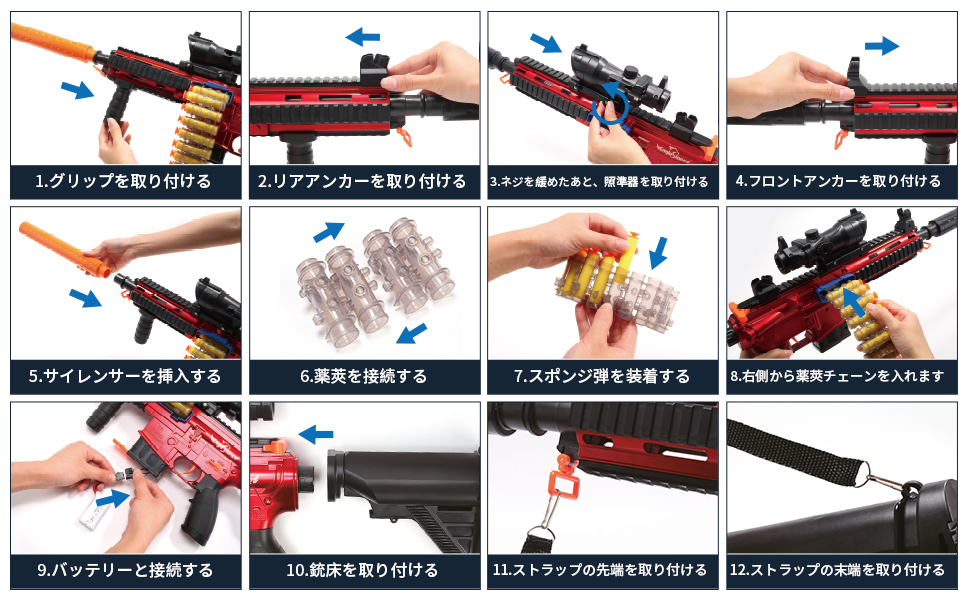 EagleStone スポンジ銃 おもちゃ 電動 ショットガン 射的