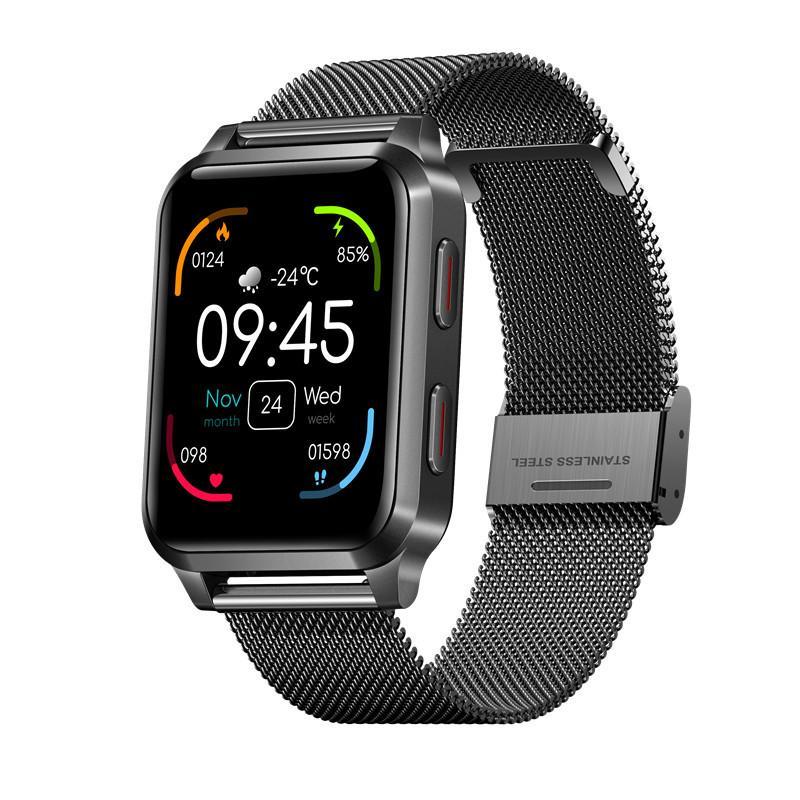 スマートウォッチ 日本製センサー 1.65インチ大画面 エアバッグ付く血圧計 体温 血中酸素SpO2 心拍数 健康管理 着信通知 呼吸率 運動モード 2022年 AA2673381203