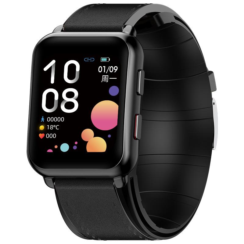 スマートウォッチ 日本製センサー 1.65インチ大画面 エアバッグ付く血圧計 体温 血中酸素SpO2 心拍数 健康管理 着信通知 呼吸率 運動モード 2022年 TPU