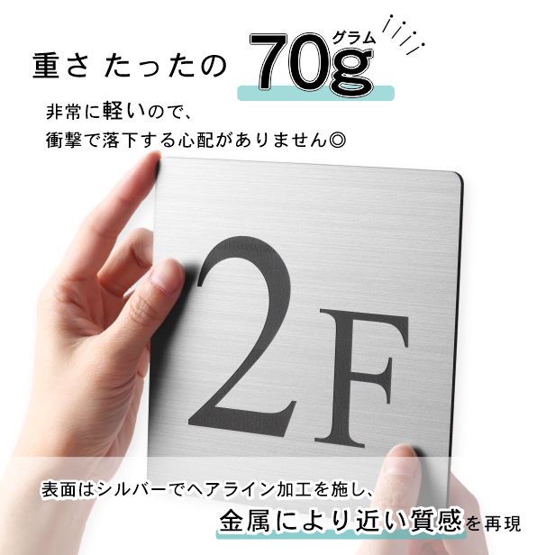 送料無料 いくらから フロアサイン 階数表示 かたちラボ ステンレス調 150角 シルバー その他