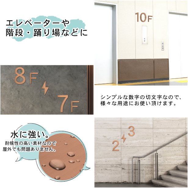 かたちラボ 階数表示 フロアサイン 銅板風 ブロンズ ゴシック体 かたちラボ 階数表示 フロアサイン 銅板風 ブロンズ ゴシック体