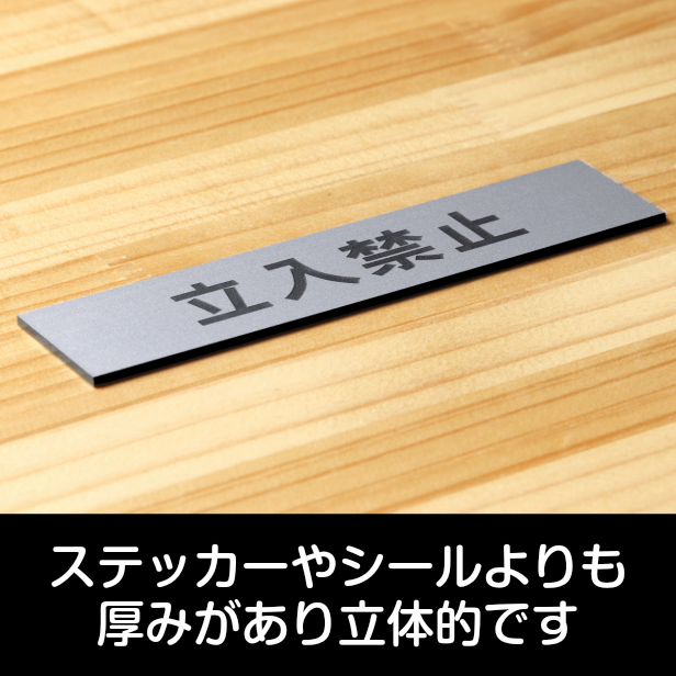 かたちラボ 立入禁止 サインプレート ステンレス調 シルバー