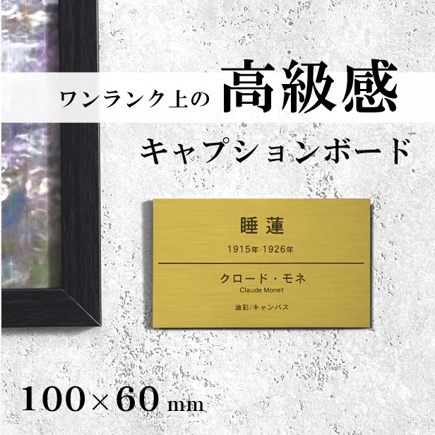 (刻印無料)キャプションボード 100×60(小さめ)5行用 真鍮風