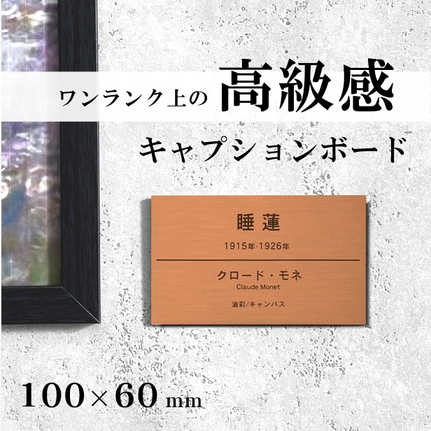 手作り額付き作品　title「風光るニャンコ」 かたちラボ (刻印無料)キャプションボード 100×60(小さめ)5行用