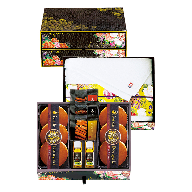 出産内祝い　食品｜匠菴謹製　ミニたんす御進物　「オリーブ　de　どら焼き」Premium　No.62｜特選ギフト｜出産祝いのお返し