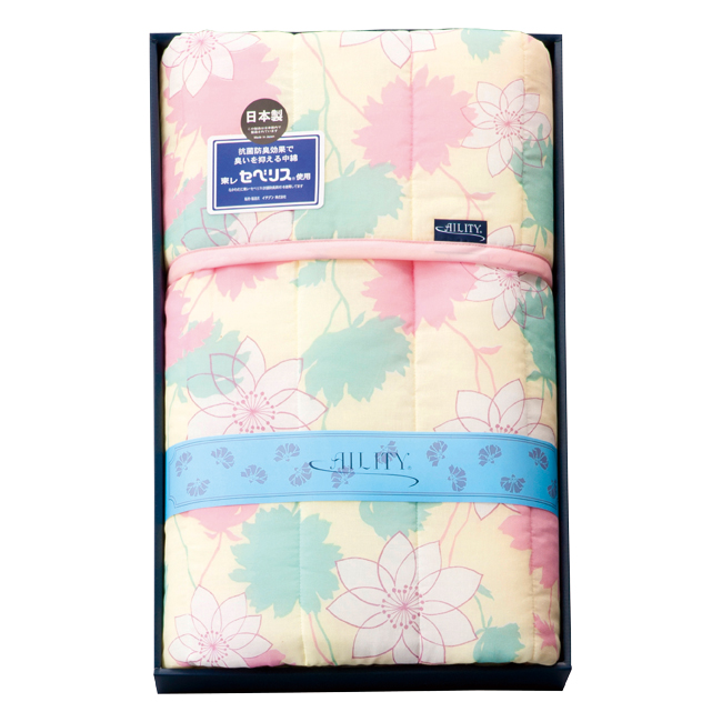 AILITY 東レ抗菌防臭わた（セベリス）入り 肌掛ふとん ピンク