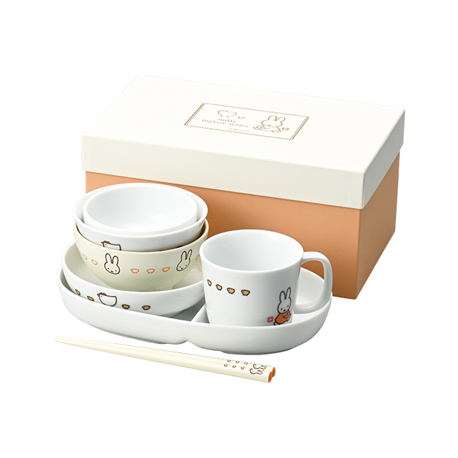 出産祝い　雑貨その他｜ミッフィー　イングレーズ（こっこ親子）　つみつみ食器セット　No.100｜出産　お祝い