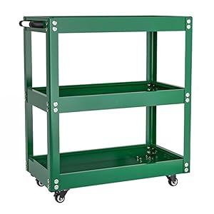 ツールワゴン ツールカート 3段 キャスター付き グリーン 耐荷重150KG