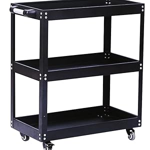 ツールワゴン ツールカート 3段 キャスター付き グリーン 耐荷重150KG