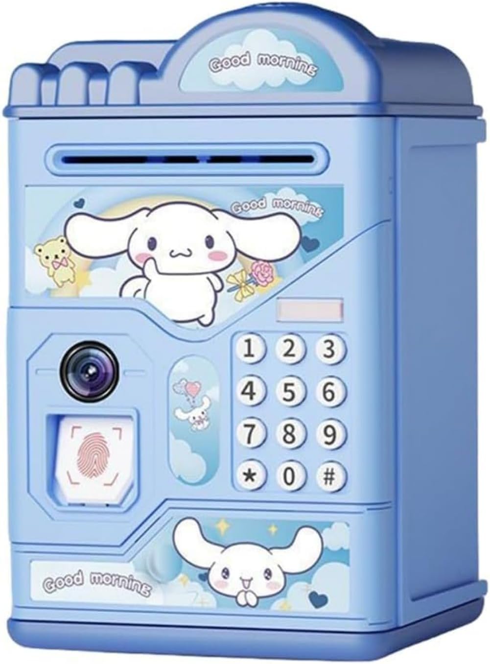 貯金箱 楽しくてかわいい大容量貯金箱 指紋認証 自動転がりお金 自動