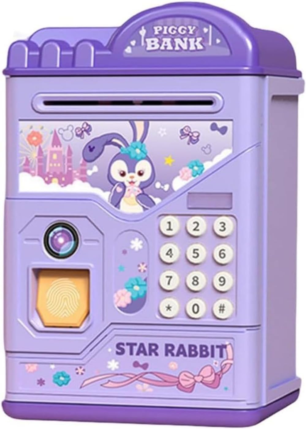 貯金箱 楽しくてかわいい大容量貯金箱 指紋認証 自動転がりお金 自動