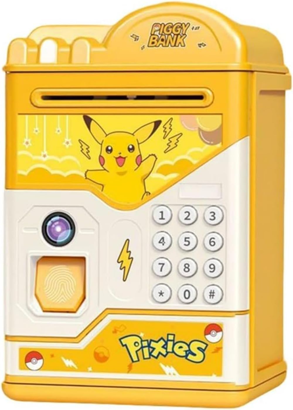 貯金箱 楽しくてかわいい大容量貯金箱 指紋認証 自動転がりお金 自動