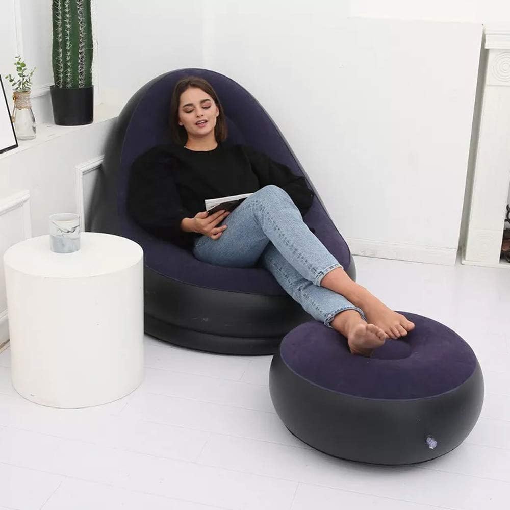 エアーソファー エアーベッド 空気ベッド オットマン付 椅子 耐荷重150