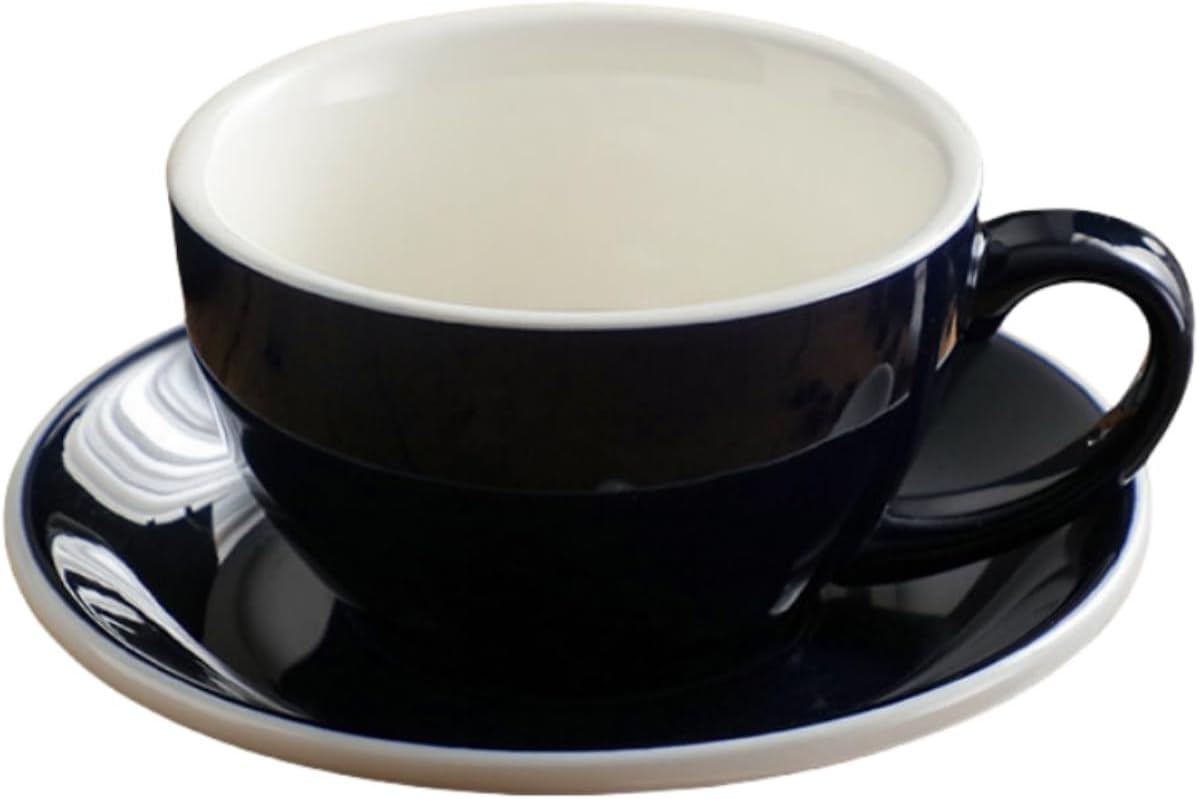 エッグ ブラック ラテカップ 300ml コーヒーカップ 陶器 ラテボウル
