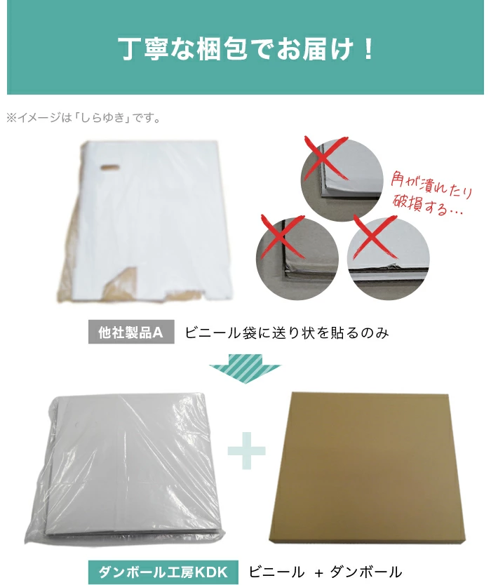 丁寧な梱包