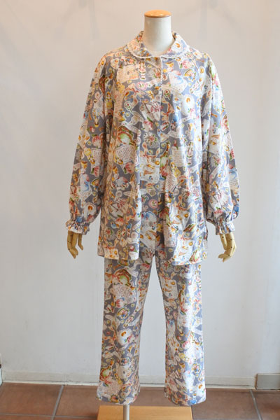 tunic チュニック 鴨居羊子 レディース パジャマ 上下セット フレア チュニック TUNIC 鴨居羊子 衿付き全開パジャマ 60接結 レースレディ