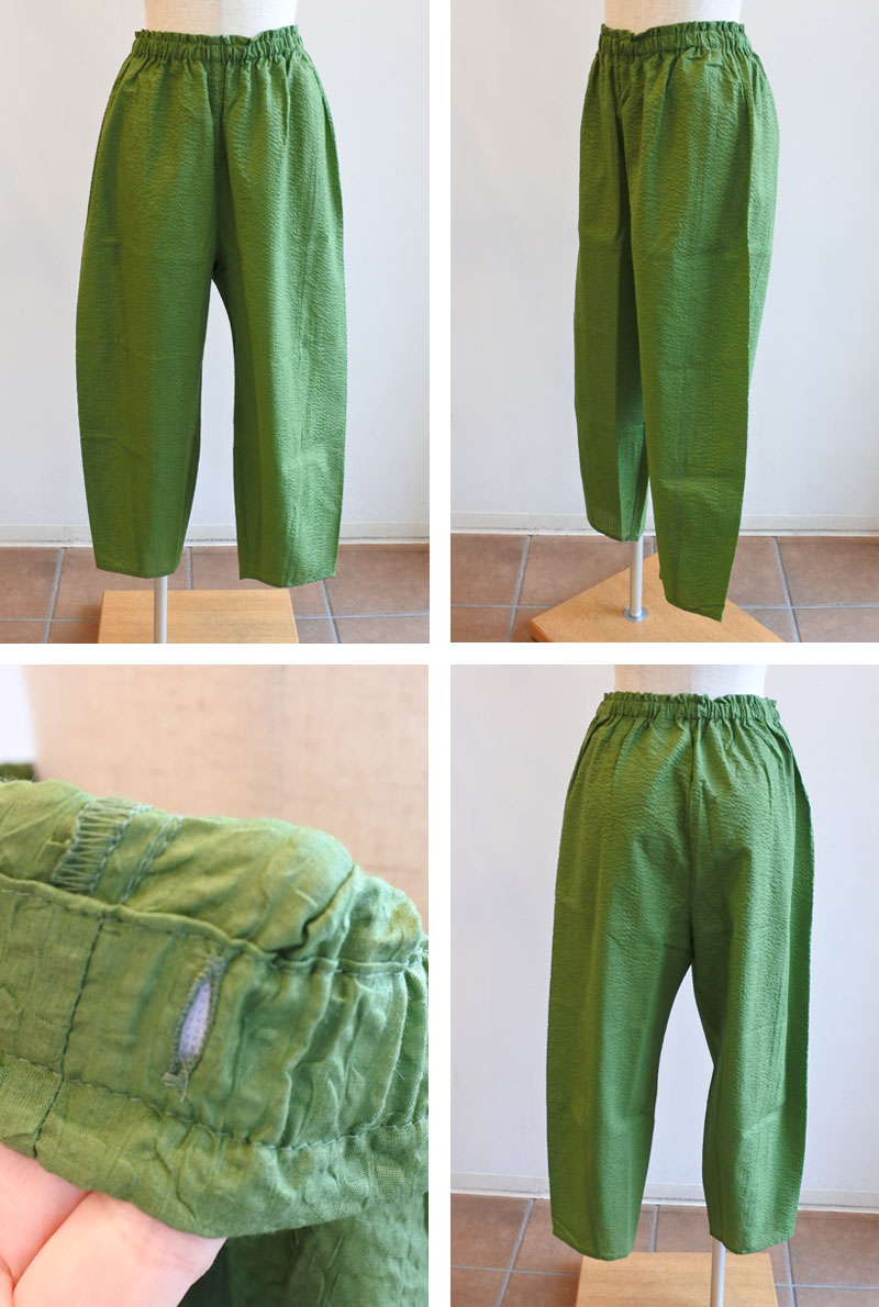 鴨居羊子　TUNIC パジャマ　半袖8分丈ズボン　綿100%ローンサッカー チュニック TUNIC チュニック 鴨居羊子 半袖Vネックパジャマ 80