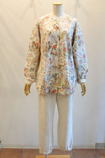 未着用　TUNIC チュニック　日本製　鴨居羊子　パジャマ　花柄　綿　【上】 チュニック TUNIC チュニック 鴨居羊子 丸首全開パジャマ