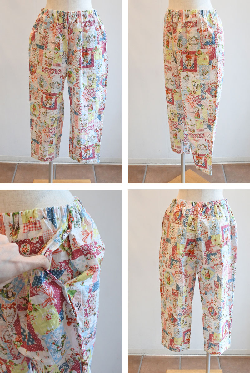 鴨居羊子　TUNIC ルームパンツ　ロング丈　綿100% ブルー dsc_0572.jpg