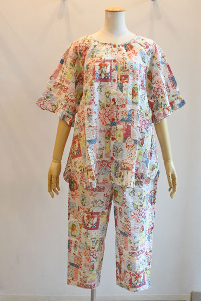 【鴨居羊子チュニック】パジャマ　綿100％フリーサイズ チュニック 20％OFF TUNIC チュニック 鴨居羊子 5分袖パジャマ