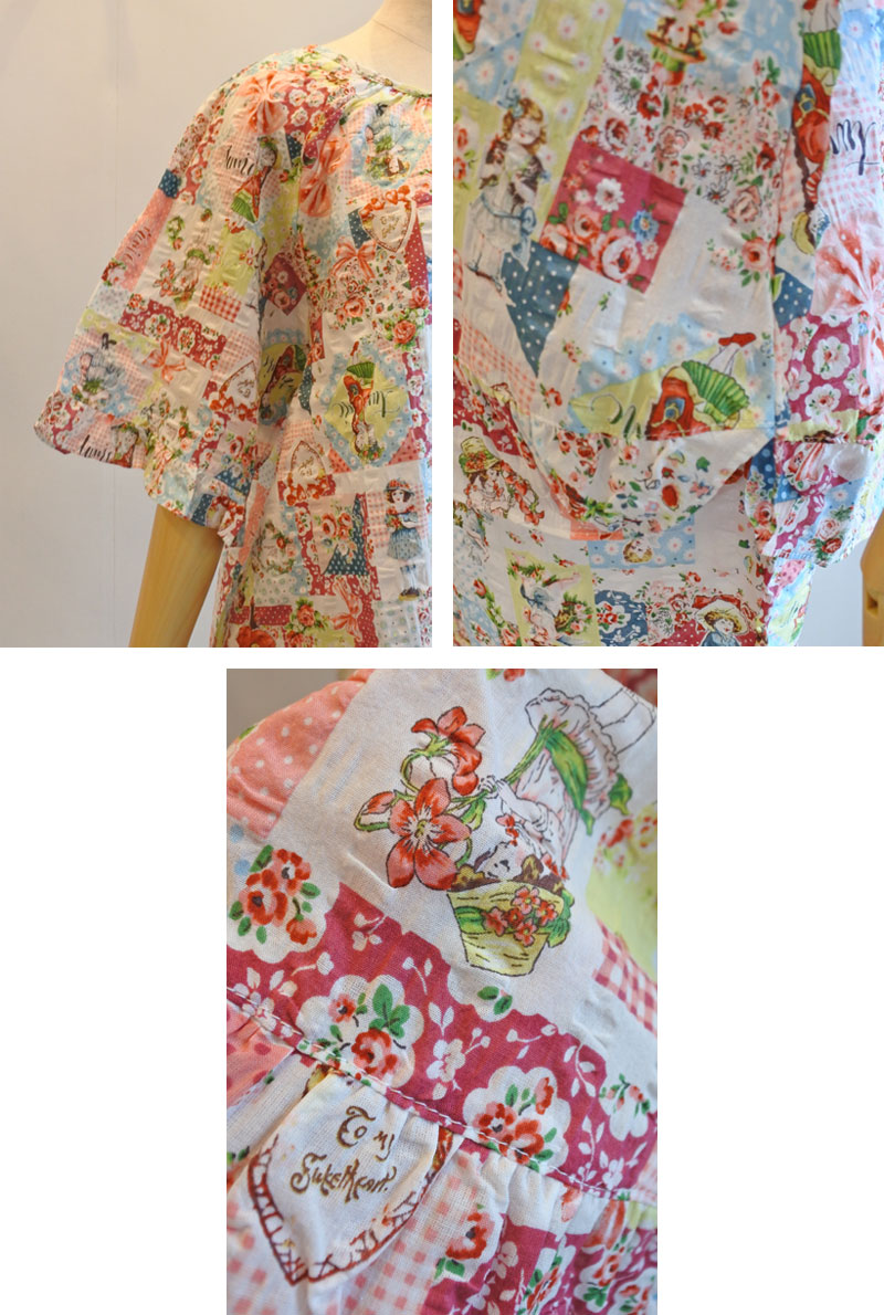 夏物　鴨居羊子 TUNIC　ノースリーブ袖　ローンサッカー パジャマ　日本製 チュニック 20％OFF SALE TUNIC チュニック 鴨居羊子 7分袖