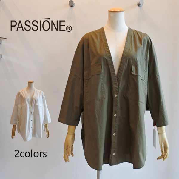 PASSIONE 30％OFF パシオーネ コットンタイプライターシャツ
