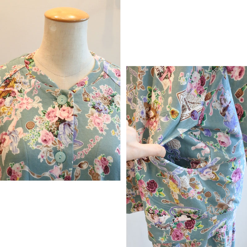 Tunic 鴨居羊子 ルームウェア チュニック 30％OFF TUNIC 鴨居羊子 前開きパジャマ 40接結 バラリボン