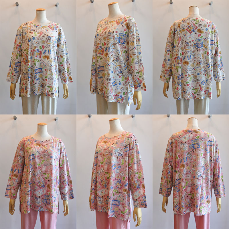 [新品] 鴨居羊子さん　チェックフレンチシャツ＆おやすみパンツ２枚 新品] 鴨居羊子さん チェックフレンチシャツ＆おやすみパンツ2
