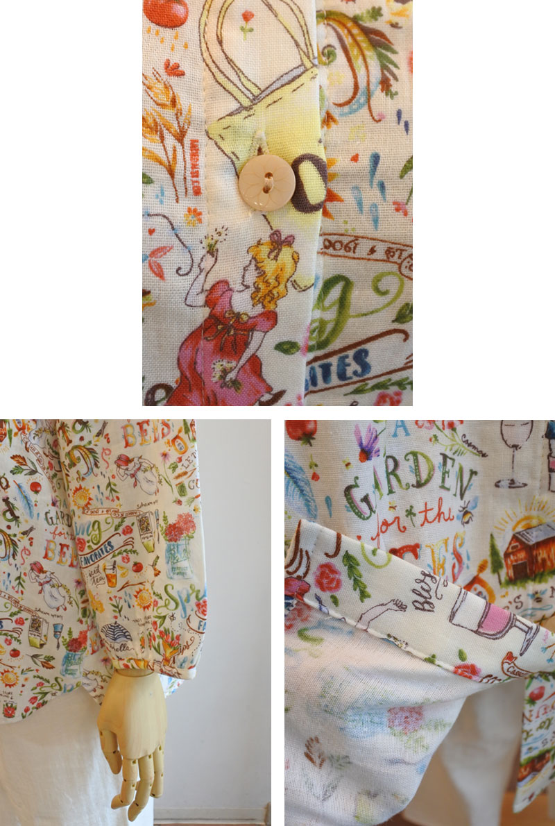 ◈タグ有り新品◈tunic 鴨居洋子　パジャマ　ビ一ナスと花　綿100%春、秋用 ◈タグ有り新品◈tunic 鴨居洋子 パジャマ ビ一ナスと花 綿100%