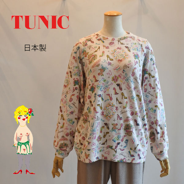 超美品 TUNIC 鴨居羊子 メイクアップキャラ ワンピース 日本製 チュニック チュニック SALE 20％OFF TUNIC チュニック 鴨居羊子 長袖